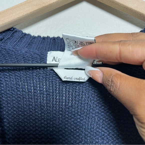 Vintage 90s‎ School Teacher Cardigan Sweater Medium Oversized Blue American Bear - Picture 6 of 12